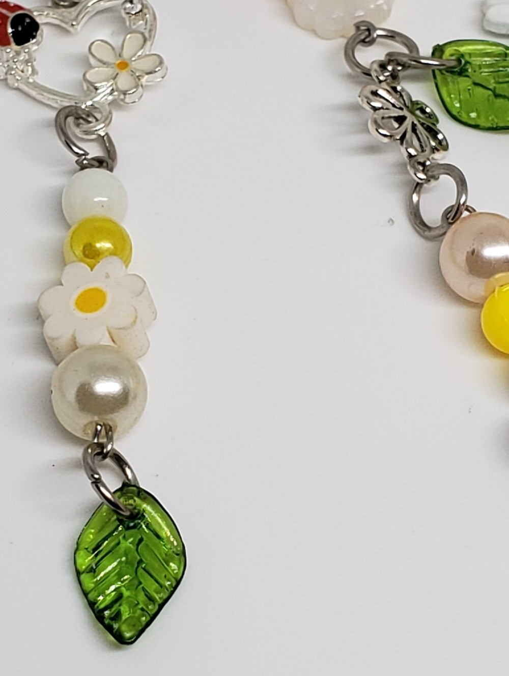 Handmade beaded boho sunflower ladybug daisy keychain bag charm - Picture 7 of 13
